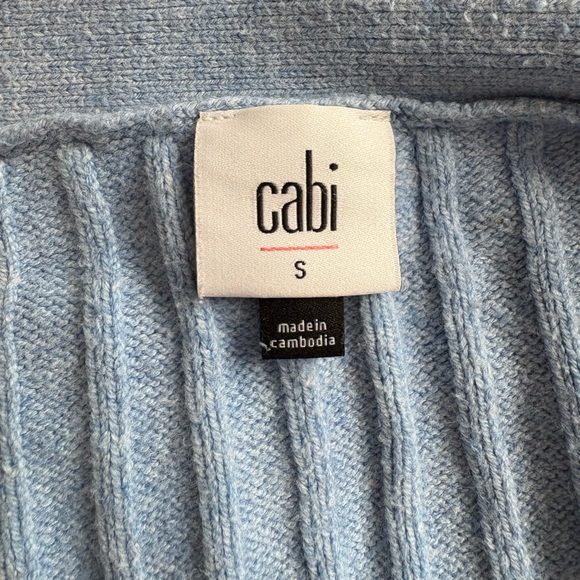 CAbi Light Blue Ribbed Cardigan Sweater - Picture 4 of 6